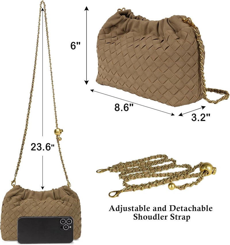 Joryin Woven Women's Crossbody Bag & Evening Purse, Trendy Dumpling Clutch & Hobo Cloud Shoulder Bag Trendy Dumpling Clutch - Image 5